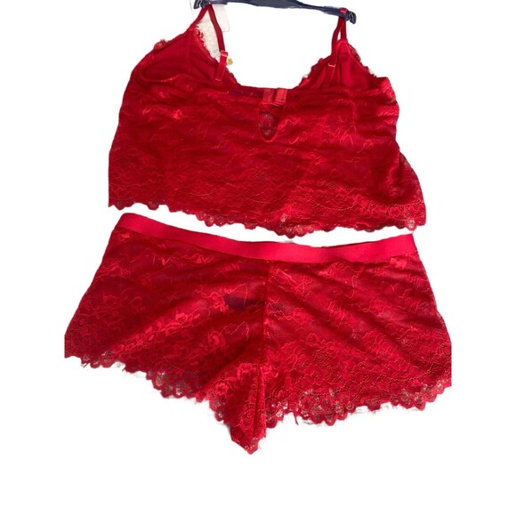 RACHEl Rachel Roy Lace Soft Camisole Set Red Lingerie Size Xlarge Valentines Day - Picture 3 of 9